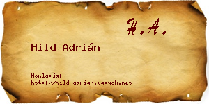 Hild Adrián névjegykártya